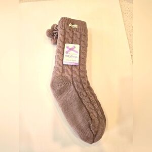 Sketchers Fleece Lined GO LOUNGE Crew Sock - 1 Pack Dusty Pink